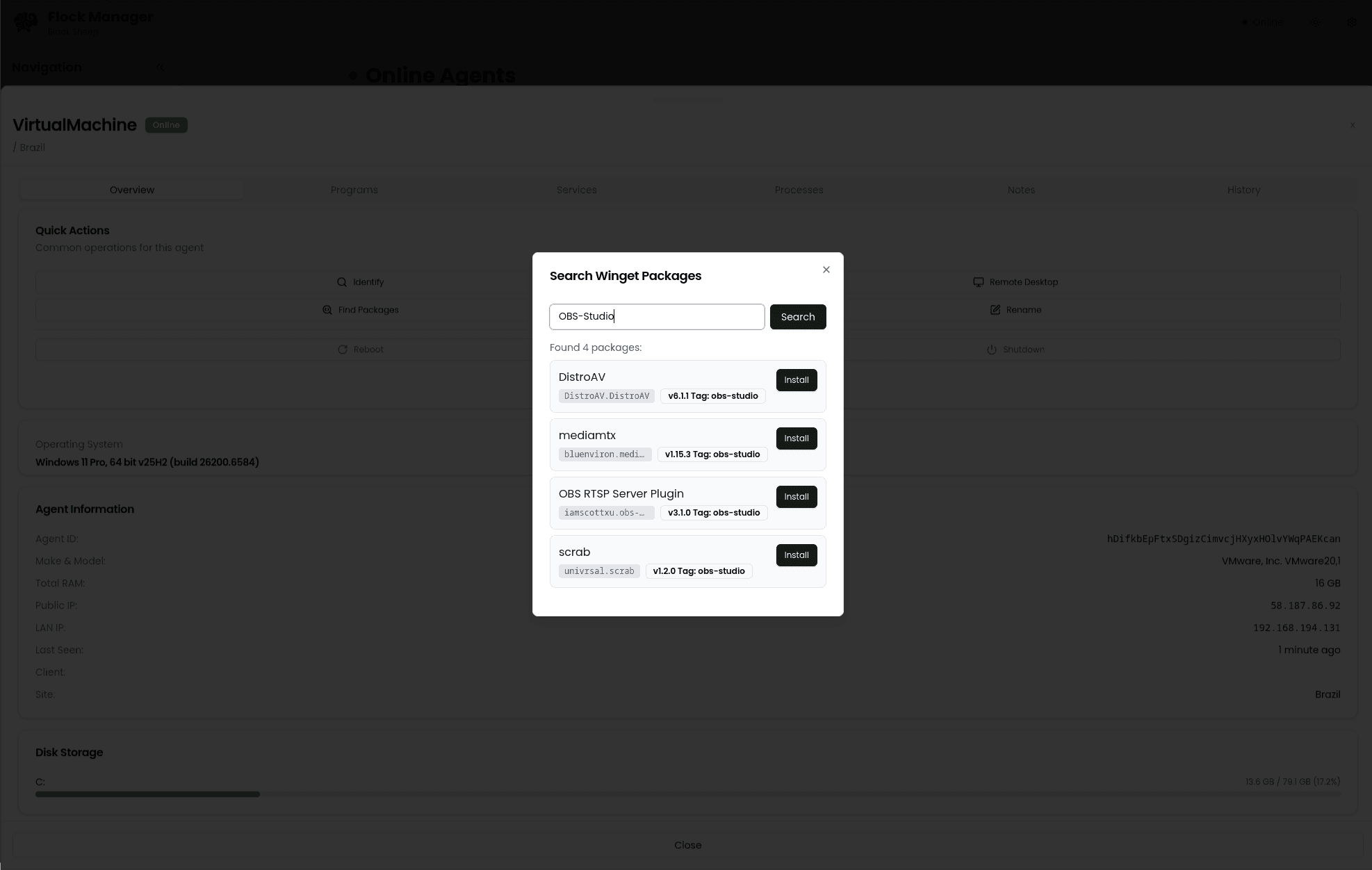 Flock Manager — one-click software deployment via WinGet