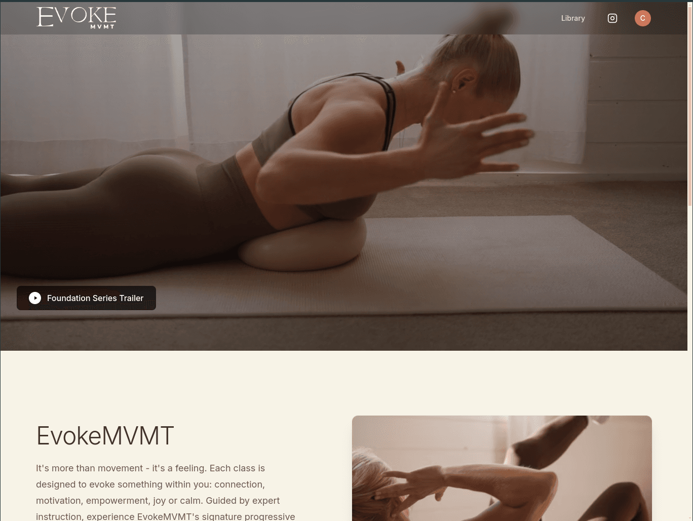 Premium homepage with video trailer